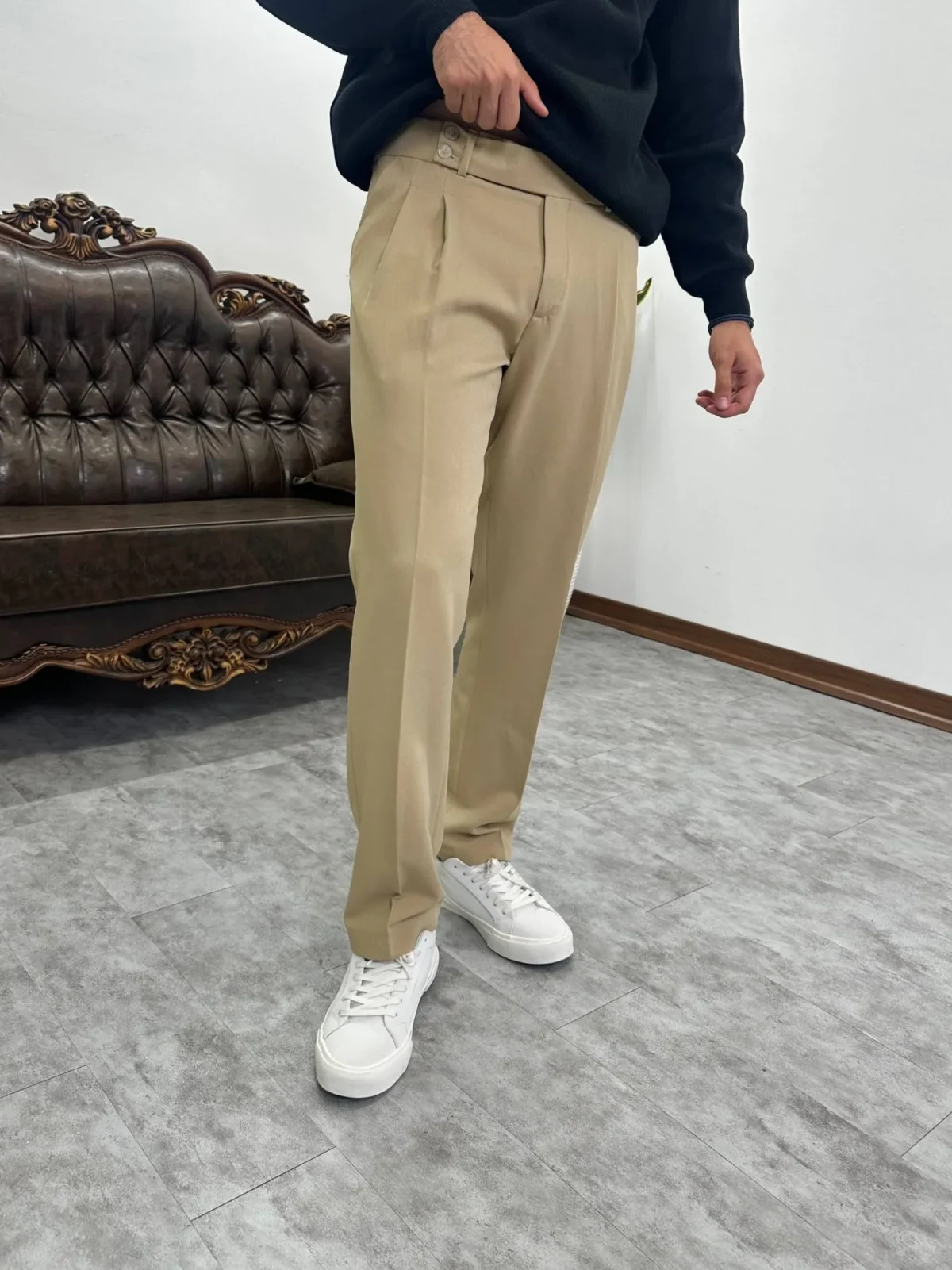 شلوار پارچه ای مام فیت-128+