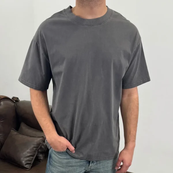 تیشرت بیسیک سنگشور طوسی 908369