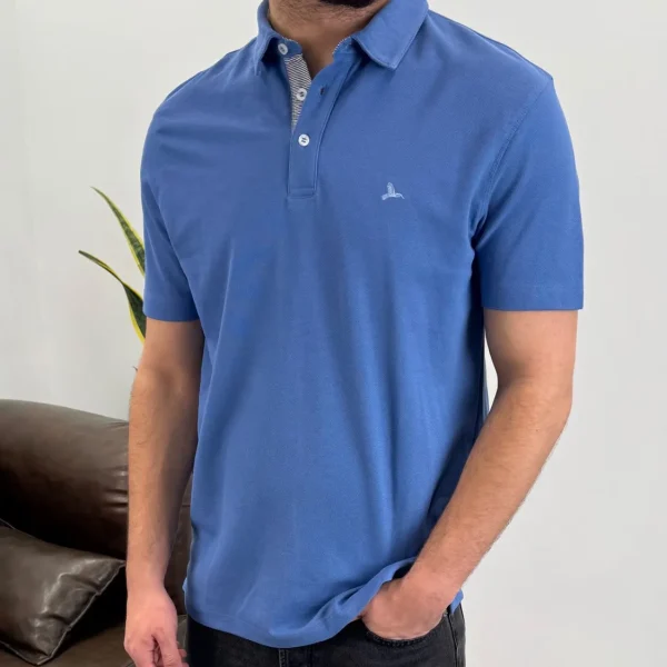 تیشرت یقه دار تک لوگو 908285
