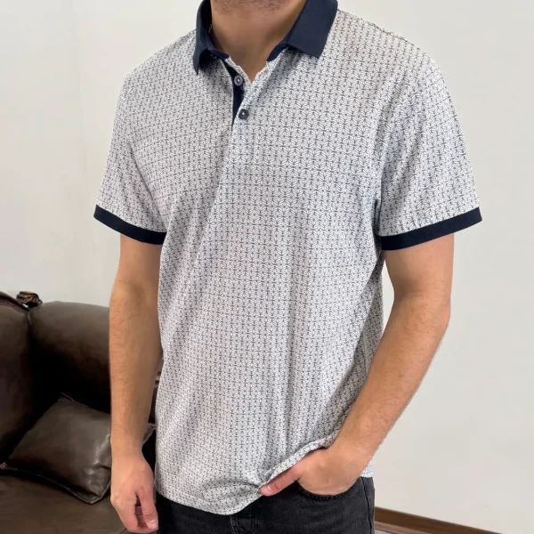 تیشرت یقه دار طرحدار 908308