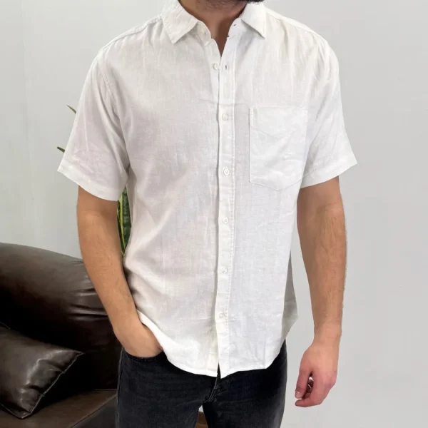 پیراهن لینن آستین کوتاه 208085