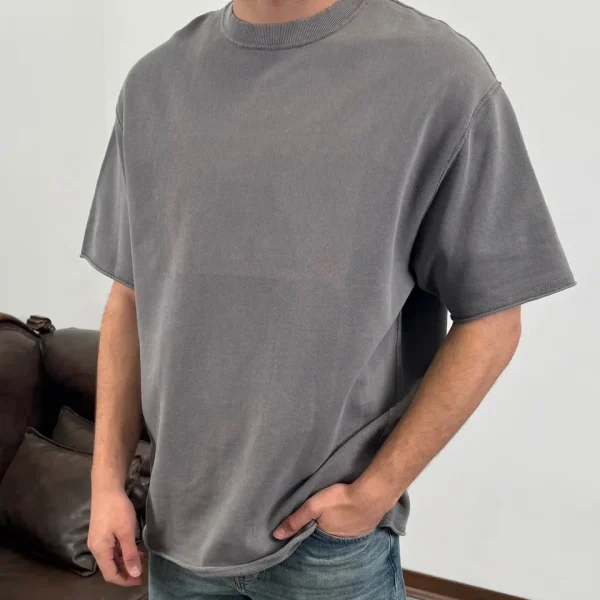 تیشرت بیسیک سنگشور طوسی 908274