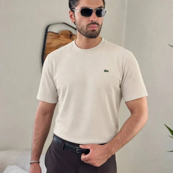 تیشرت یقه گرد لاکوست مدل 909241 با برش رگولار
